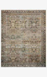 Area rug that is mainly brown with some black accents.
