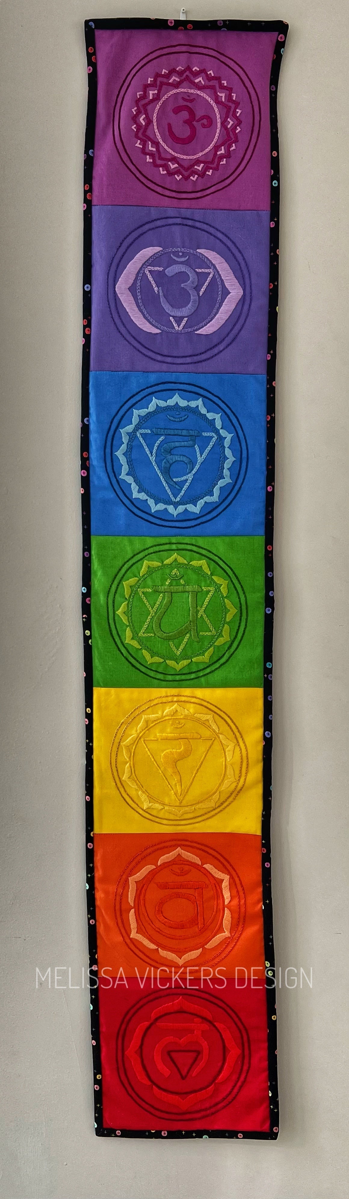 Pvc Chakra Ribbon Hand-Embroidered Chakra Banner