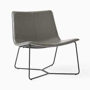 west elm slope leather lounge chair